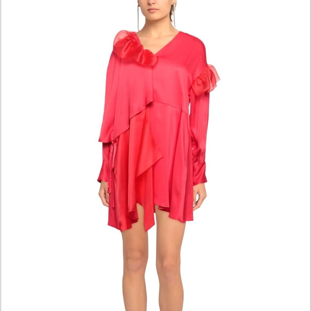 NWT MSGM ruffled asymmetric wrap dress‎ ruffle sz 42